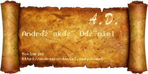 Andráskó Dániel névjegykártya